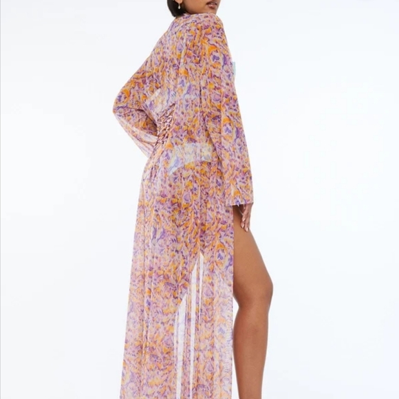 Savage X Fenty Cyber Cat Long Robe Three Piece Set - Picture 7 of 15